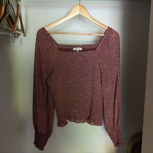 Madewell Lucie Dramatic Bubble-Sleeve Smocked Top M